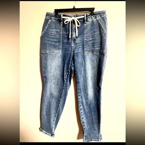 Judy Blue Jeans Womens 16W Pull On Joggers High Waist JB88779 Stretch Drawstring